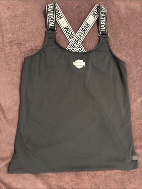 Harley-Davidson Black Tank with Branded Cross-Back Straps